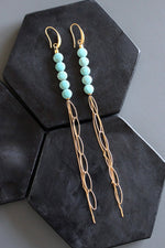 Turquoise Shoulder Duster Earrings