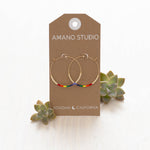 Japanese Seed Bead Hoops- multiple colorways: Bone & Black