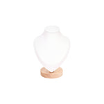 Natural Wood & Leather Necklace Display: Black / Medium