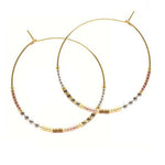 Japanese Seed Bead Hoops- multiple colorways: Chocolate