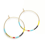Japanese Seed Bead Hoops- multiple colorways: Chocolate
