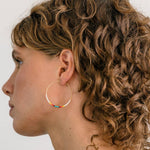 Japanese Seed Bead Hoops- multiple colorways: Sky