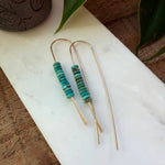 Turquoise Stack Threaders: Sterling silver