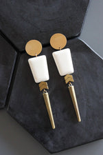 Sedona Spike Earrings | Magnesite + Brass Geos