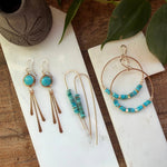 Turquoise Stack Threaders: 14k gold fill