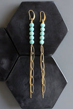Turquoise Shoulder Duster Earrings