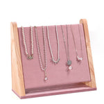 High Quality Jewelry Multi-Necklace Bracelet Display Ramp: Beige Velvet