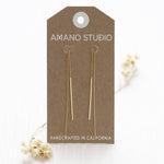 Needle and Thread Earrings: Gold Plate
