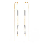 Miyuki Seed Bead Threader Earrings: Chocolate
