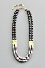 Spring Fever Necklace | Double Strand Lavender + Black