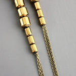 CHRE96 Gold hematite and brass ox chain earrings