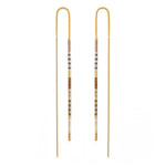 Miyuki Seed Bead Threader Earrings: Bone & Black