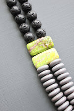 Spring Fever Necklace | Double Strand Lavender + Black