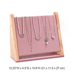 High Quality Jewelry Multi-Necklace Bracelet Display Ramp: Beige Velvet
