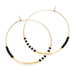 Japanese Seed Bead Hoops- multiple colorways: Bone & Black