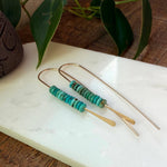 Turquoise Stack Threaders: Sterling silver