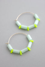 Bauhaus Hoops | Mint Green + Yellow Neon