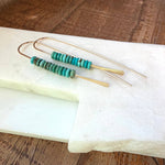 Turquoise Stack Threaders: Sterling silver