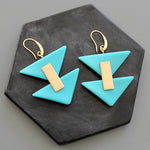 Lunar Arrow Earrings | Turquoise Triangles