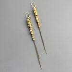 CHRE96 Gold hematite and brass ox chain earrings