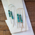 Turquoise Stack Threaders: Sterling silver