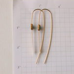 Turquoise Cabochon Threader Earrings: 14k gold fill