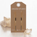 Miyuki Seed Bead Threader Earrings: Chocolate