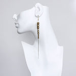 CHRE96 Gold hematite and brass ox chain earrings