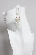 Art Deco Earrings | White + Mint Hoops