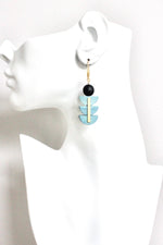 Art Deco Earrings | Geometric Painted Wood Design