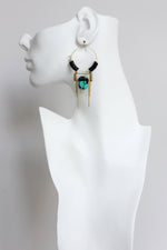 Art Deco Hoops | Turquoise + Onyx