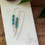 Turquoise Stack Threaders: 14k gold fill