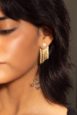 Studio 54 Fringe Earrings - 18K Gold Plated: Onyx