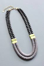 Spring Fever Necklace | Double Strand Lavender + Black