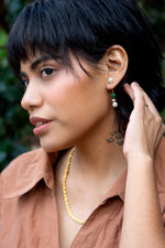 Twice Pearled 24K Gold Plated Earring - Jade
