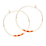 Japanese Seed Bead Hoops- multiple colorways: Bone & Black
