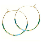 Japanese Seed Bead Hoops- multiple colorways: Bone & Black