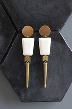 Sedona Spike Earrings | Magnesite + Brass Geos