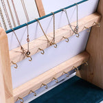 High Quality Jewelry Multi-Necklace Bracelet Display Ramp: Black Leather
