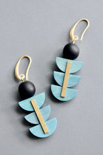 Art Deco Earrings | Geometric Painted Wood Design