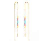 Miyuki Seed Bead Threader Earrings: Chocolate
