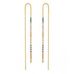 Miyuki Seed Bead Threader Earrings: Bone & Black