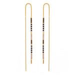 Miyuki Seed Bead Threader Earrings: Chocolate