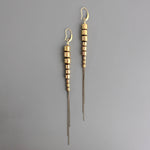 CHRE96 Gold hematite and brass ox chain earrings