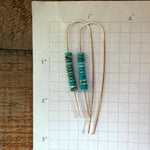 Turquoise Stack Threaders: 14k gold fill
