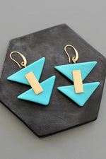 Lunar Arrow Earrings | Turquoise Triangles