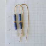 Lapis Gemstone Threader Earrings: 14k gold fill