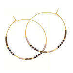 Japanese Seed Bead Hoops- multiple colorways: Chocolate