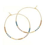 Japanese Seed Bead Hoops- multiple colorways: Bone & Black