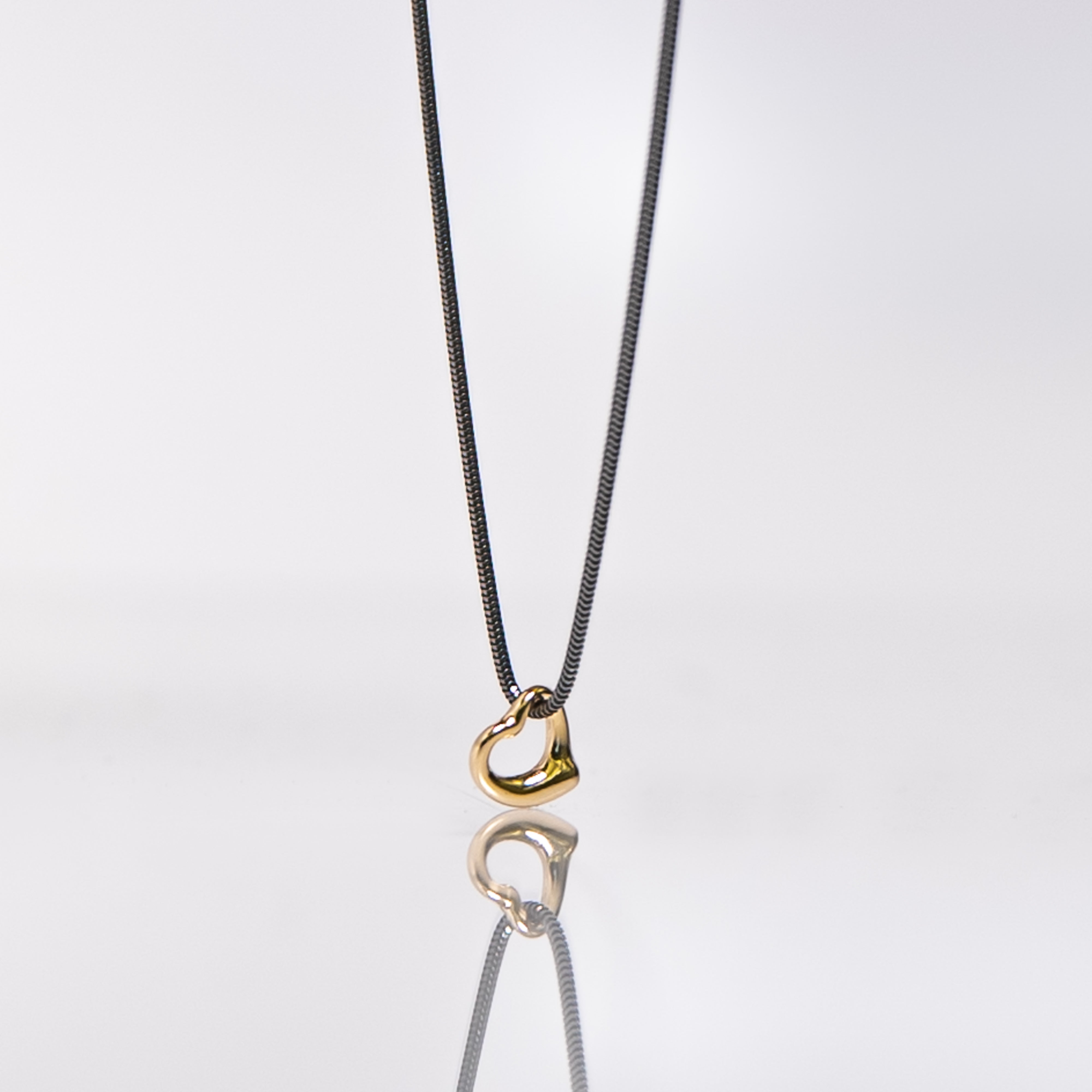Gunmetal & Gold Heart Necklace